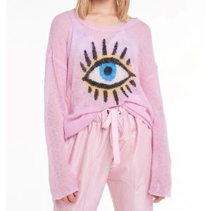 Wildfox Eye See You Pink Alpaca Sweater